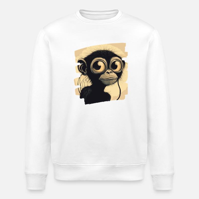 Monkey - Stanley/Stella ROLLER Unisex Organic Sweatshirt - white