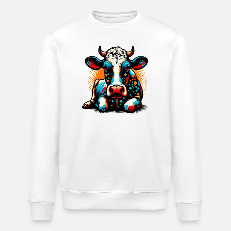 Kuh - Stanley/Stella Unisex Bio-Sweatshirt ROLLER - Weiß