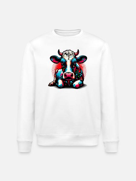 Cow - Stanley/Stella ROLLER Unisex Organic Sweatshirt - white