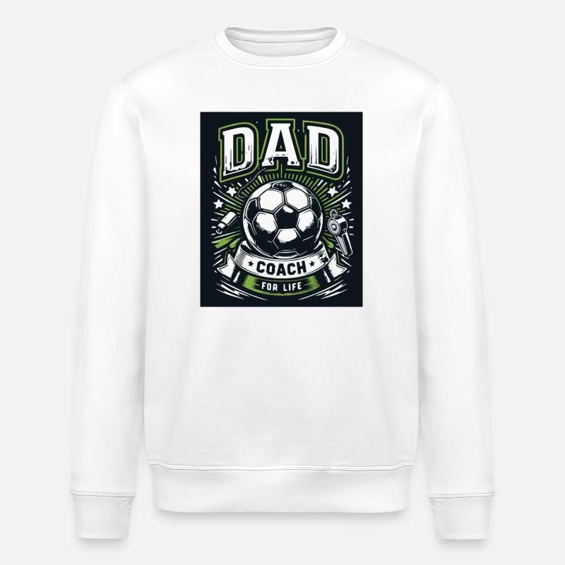 Dad – Coach for Life - Stanley/Stella ROLLER Unisex Organic Sweatshirt - white