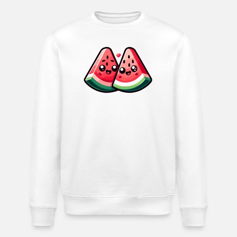 Design melon sucré - Sweat bio ROLLER Stanley/Stella Unisexe - blanc