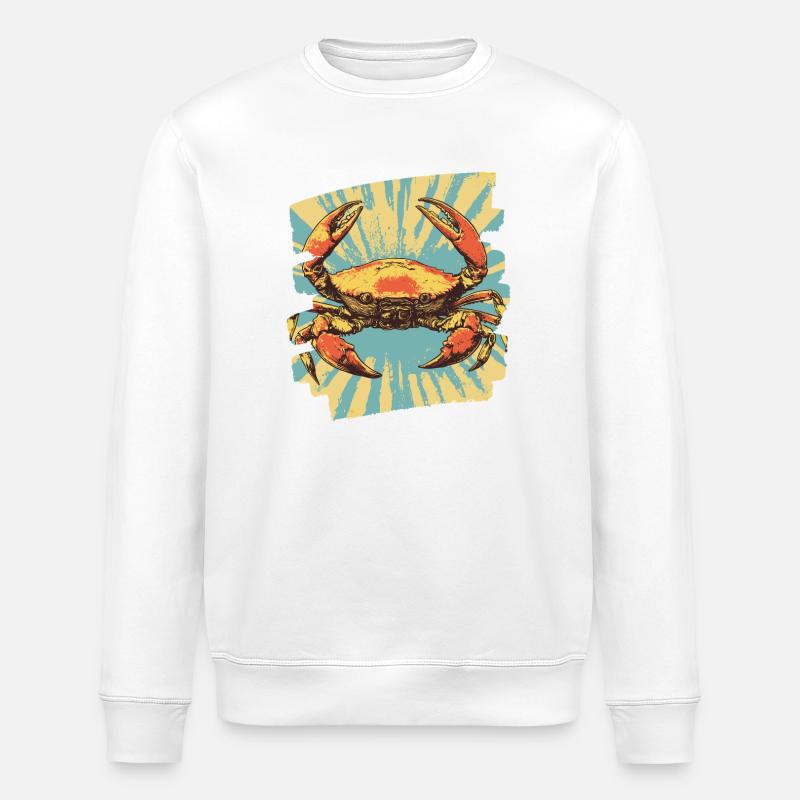 Crabe Rétro - Sweat bio ROLLER Stanley/Stella Unisexe - blanc