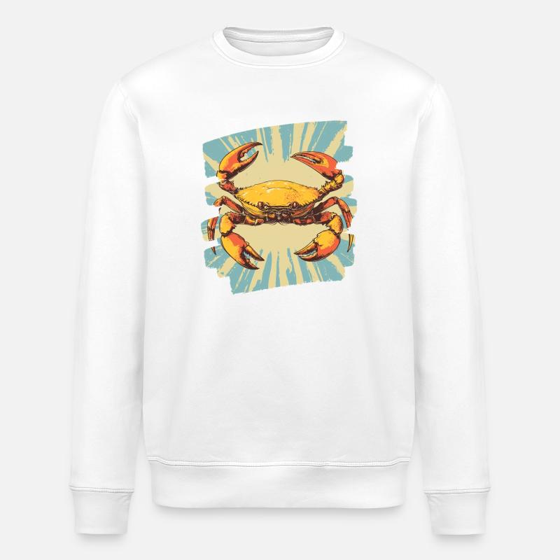 Crabe Rétro - Sweat bio ROLLER Stanley/Stella Unisexe - blanc