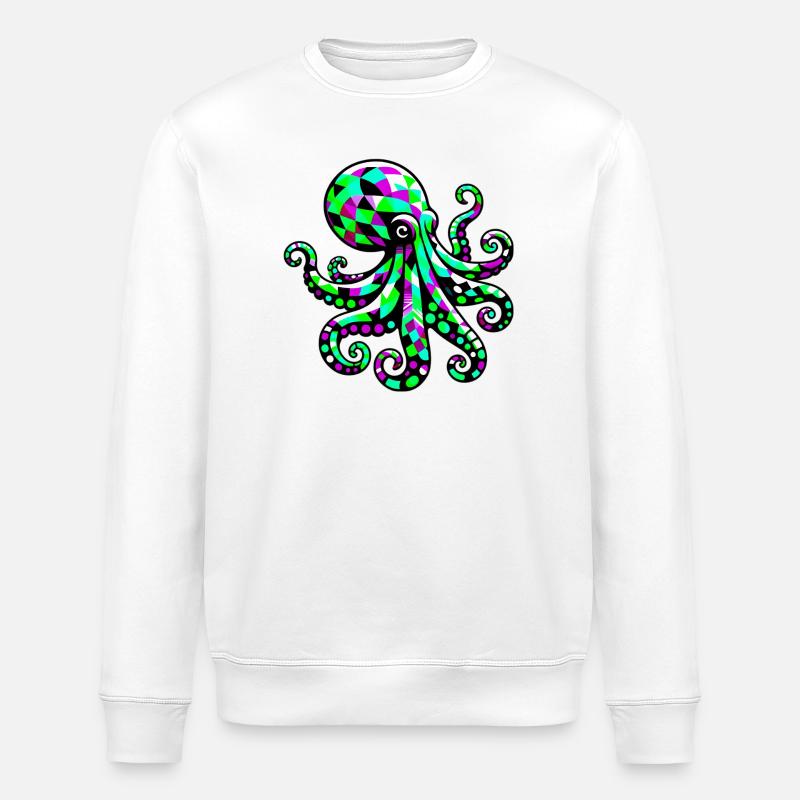 Octopus - Stanley/Stella ROLLER Unisex Organic Sweatshirt - white