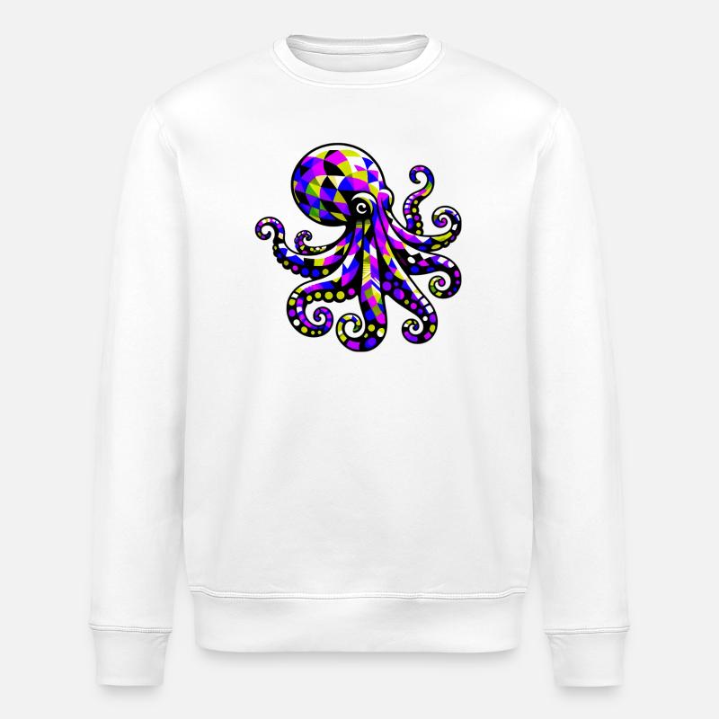 Octopus - Stanley/Stella ROLLER Unisex Organic Sweatshirt - white