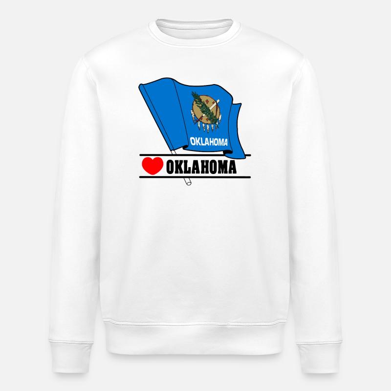 Drapeau Oklahoma coeur OKLAHOMA - Sweat bio ROLLER Stanley/Stella Unisexe - blanc