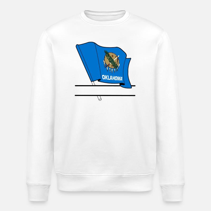 Flagge Oklahoma Textbanner - Stanley/Stella Unisex Bio-Sweatshirt ROLLER - Weiß