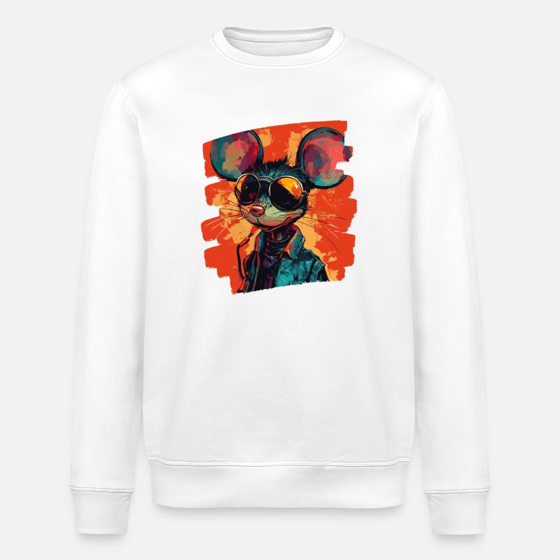 Mouse - Stanley/Stella ROLLER Unisex Organic Sweatshirt - white