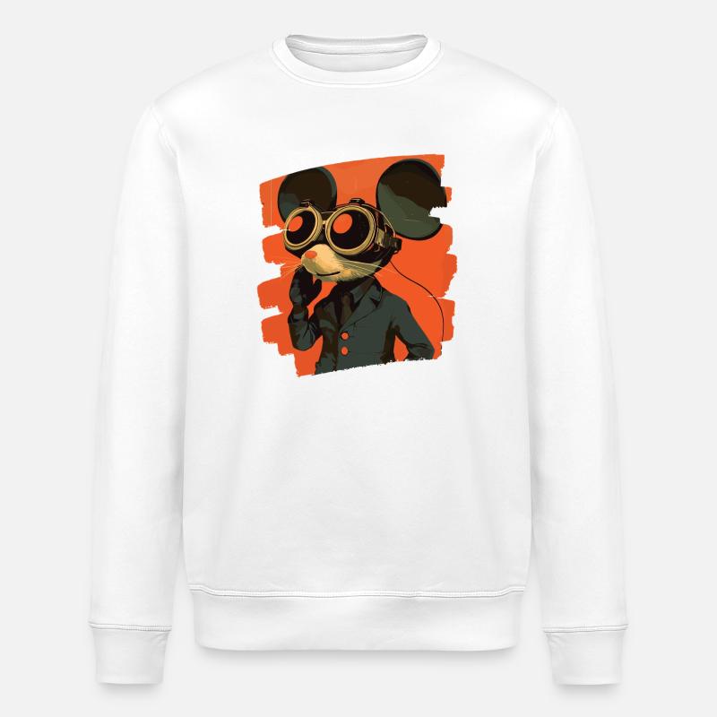 Souris - Sweat bio ROLLER Stanley/Stella Unisexe - blanc