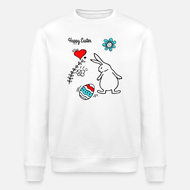 Happy Easter - Stanley/Stella Unisex Bio-Sweatshirt ROLLER - Weiß
