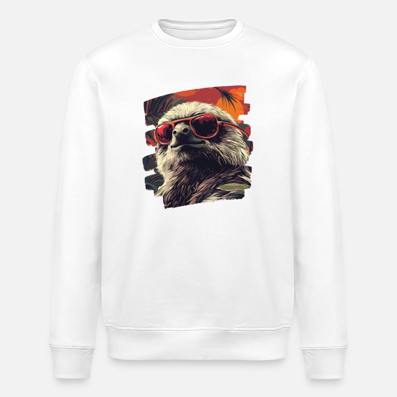 Sloth - Stanley/Stella ROLLER Unisex Organic Sweatshirt - white