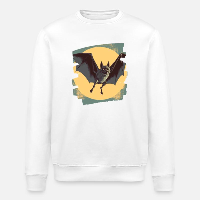 Fledermaus Retro - Stanley/Stella Unisex Bio-Sweatshirt ROLLER - Weiß