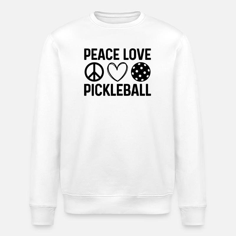 Frieden Liebe Pickleball - Stanley/Stella Unisex Bio-Sweatshirt ROLLER - Weiß
