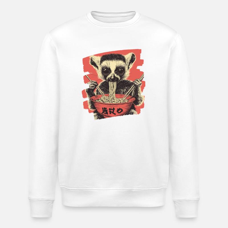 Lemur Ramen - Stanley/Stella Unisex Bio-Sweatshirt ROLLER - Weiß