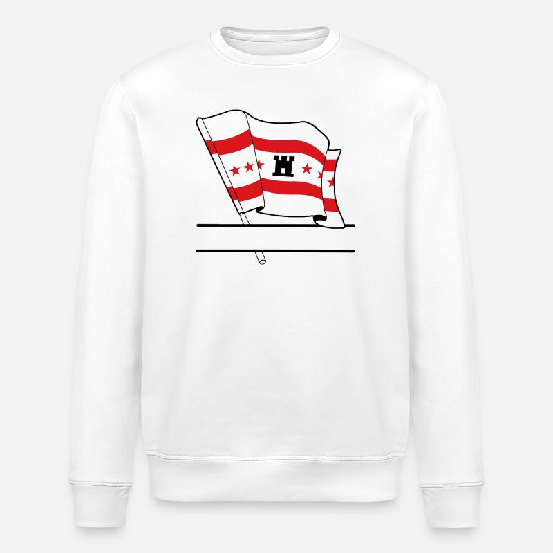 Drapeau Drenthe bannière de texte - Sweat bio ROLLER Stanley/Stella Unisexe - blanc