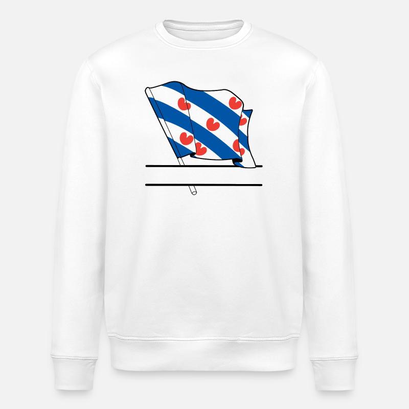 Drapeau Friesland banderole de texte - Sweat bio ROLLER Stanley/Stella Unisexe - blanc