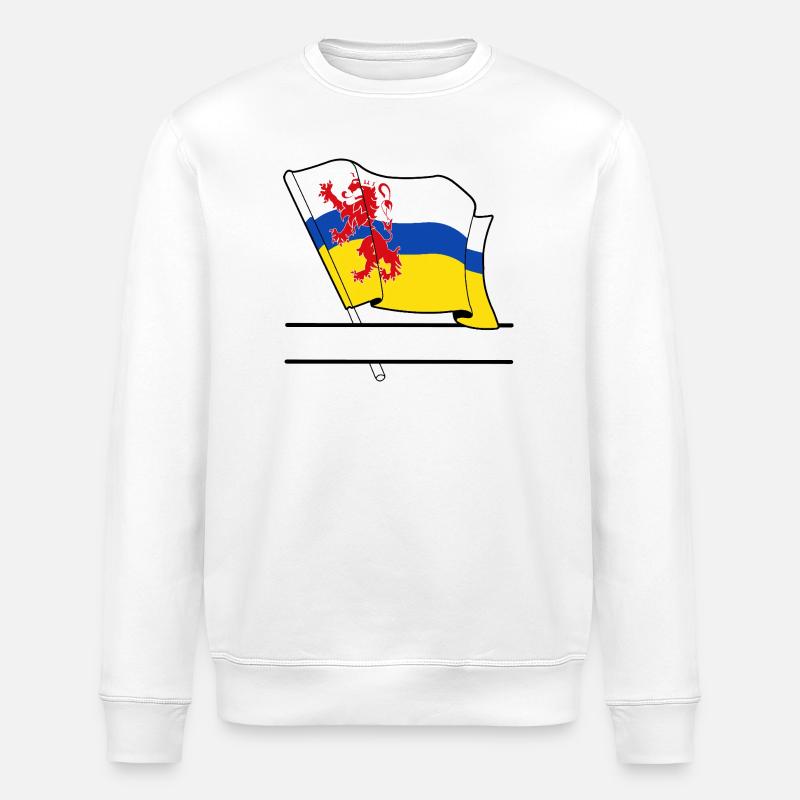 Drapeau Limbourg bandeau de texte - Sweat bio ROLLER Stanley/Stella Unisexe - blanc