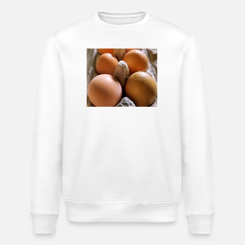 Eggs - Stanley/Stella ROLLER Unisex Organic Sweatshirt - white