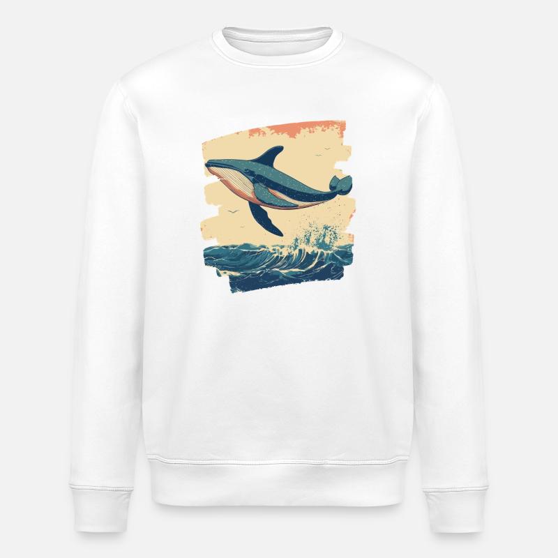 Walfisch - Stanley/Stella Unisex Bio-Sweatshirt ROLLER - Weiß