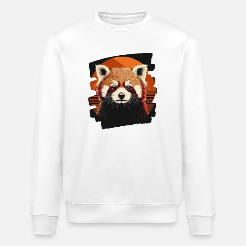 Red panda - Stanley/Stella ROLLER Unisex Organic Sweatshirt - white