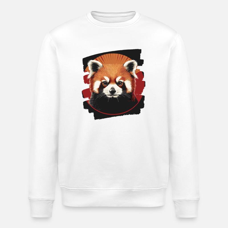 Panda roux rétro - Sweat bio ROLLER Stanley/Stella Unisexe - blanc