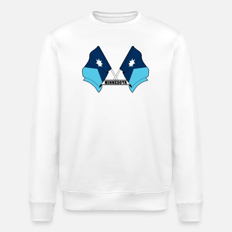 Zwei Flaggen mit dem Text MINNESOTA - Stanley/Stella Unisex Bio-Sweatshirt ROLLER - Weiß