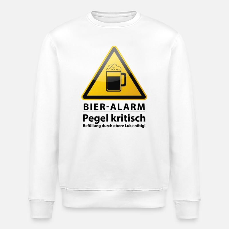 Bier Alarm! Warnzeichen - Stanley/Stella Unisex Bio-Sweatshirt ROLLER - Weiß