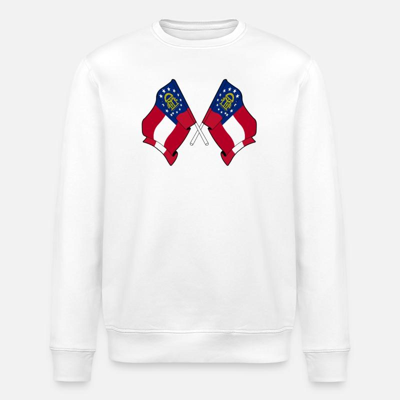 Deux drapeaux traversaient la Géorgie - Sweat bio ROLLER Stanley/Stella Unisexe - blanc