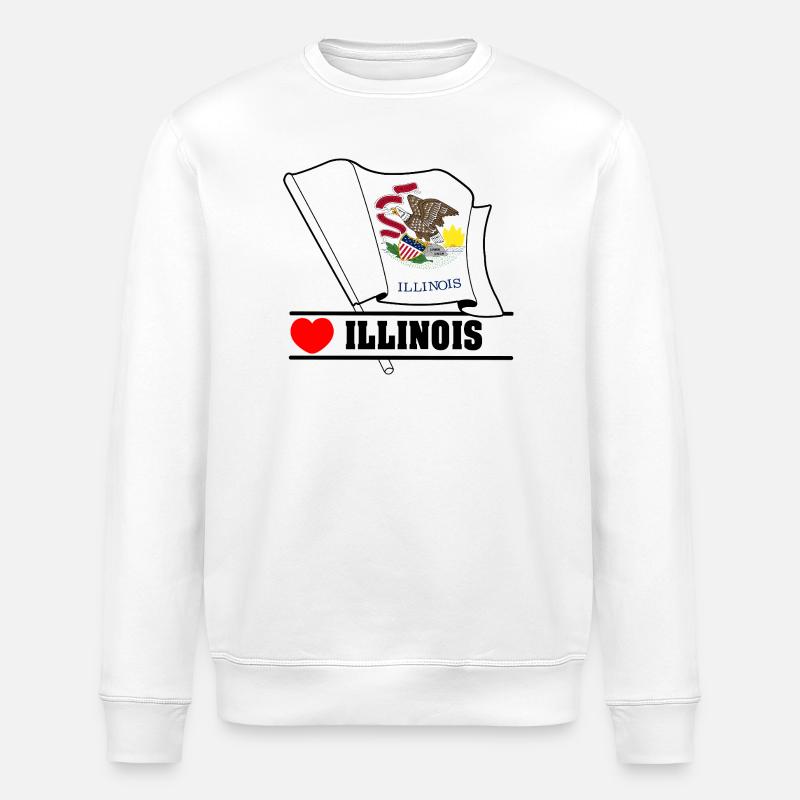 Hinweis Illinois Herz ILLINOIS - Stanley/Stella Unisex Bio-Sweatshirt ROLLER - Weiß