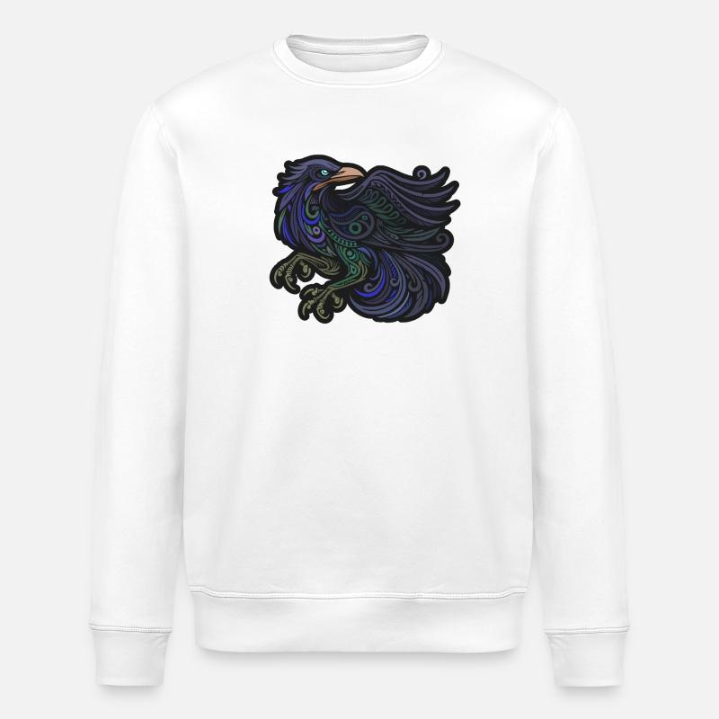 Stammes-Raben-Kunst - Stanley/Stella Unisex Bio-Sweatshirt ROLLER - Weiß