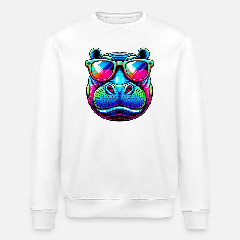 Hippopotame - Sweat bio ROLLER Stanley/Stella Unisexe - blanc