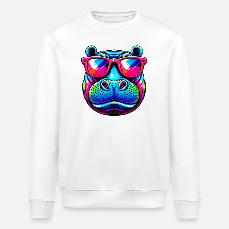 Hippopotame - Sweat bio ROLLER Stanley/Stella Unisexe - blanc