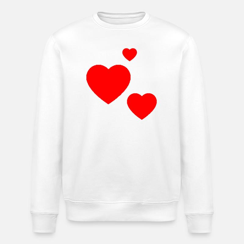 Drei Herzen - Stanley/Stella Unisex Bio-Sweatshirt ROLLER - Weiß