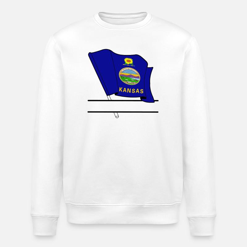 Hinweis Kansas Text Banner - Stanley/Stella Unisex Bio-Sweatshirt ROLLER - Weiß
