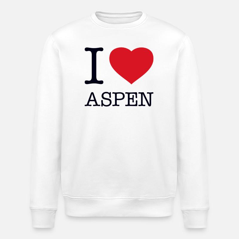I LOVE ASPEN - Stanley/Stella Unisex Bio-Sweatshirt ROLLER - Weiß