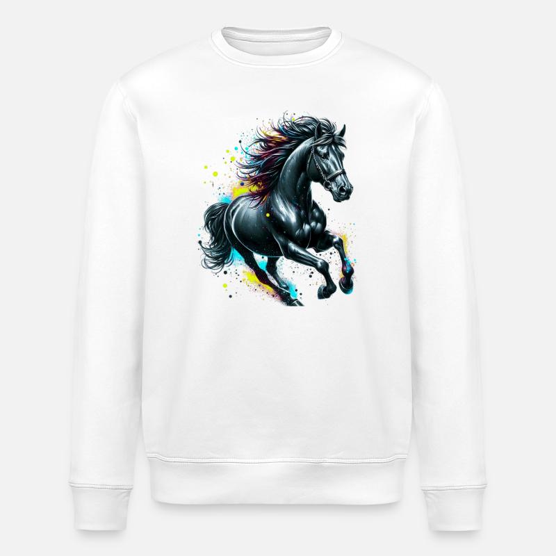 Pferd - Stanley/Stella Unisex Bio-Sweatshirt ROLLER - Weiß