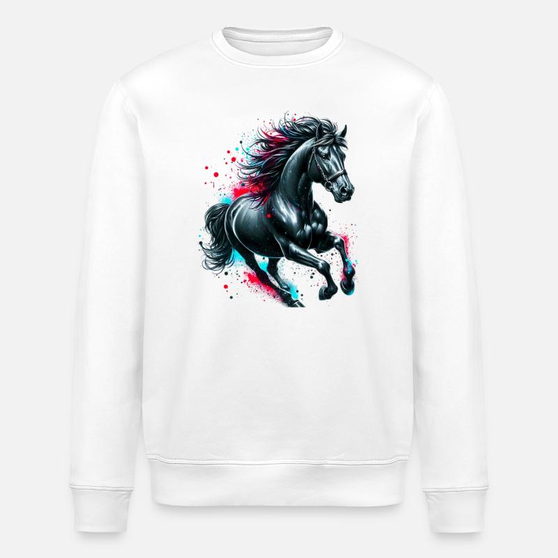 Pferd - Stanley/Stella Unisex Bio-Sweatshirt ROLLER - Weiß