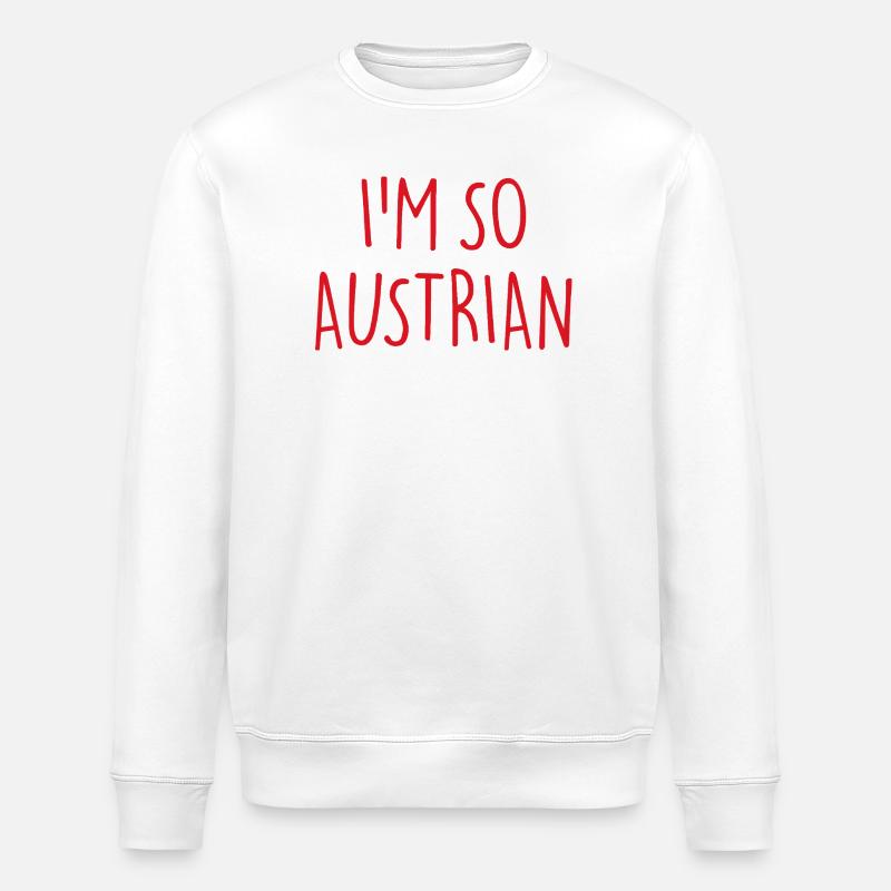 I'M SO AUSTRIAN Austria - Stanley/Stella ROLLER Unisex Organic Sweatshirt - white