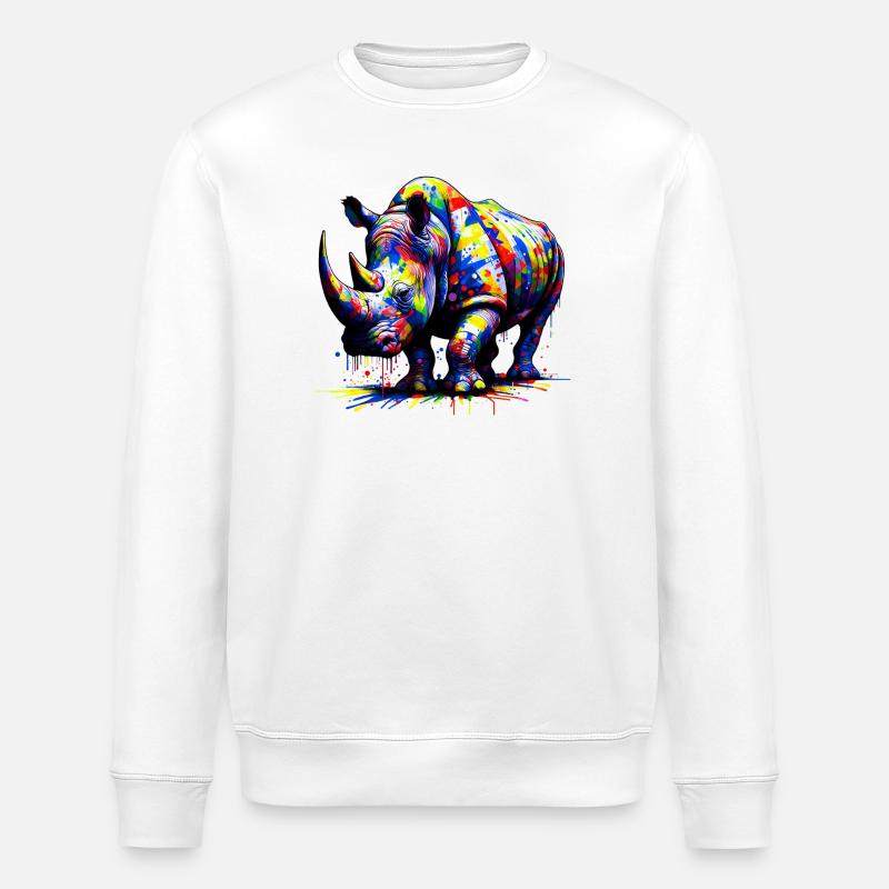 Rhinocéros - Sweat bio ROLLER Stanley/Stella Unisexe - blanc