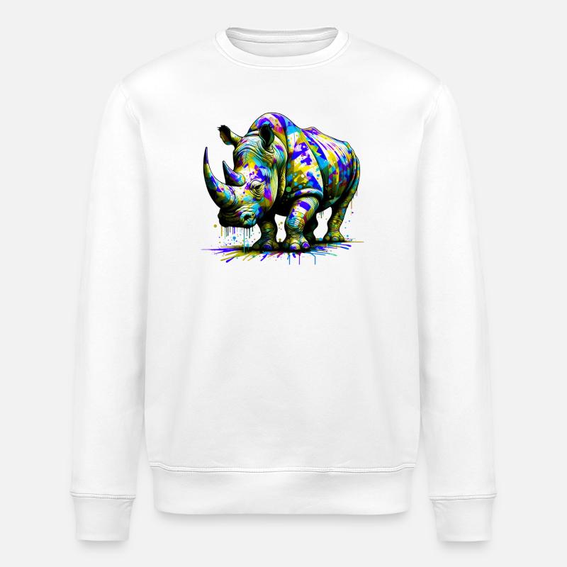 Rhinocéros - Sweat bio ROLLER Stanley/Stella Unisexe - blanc