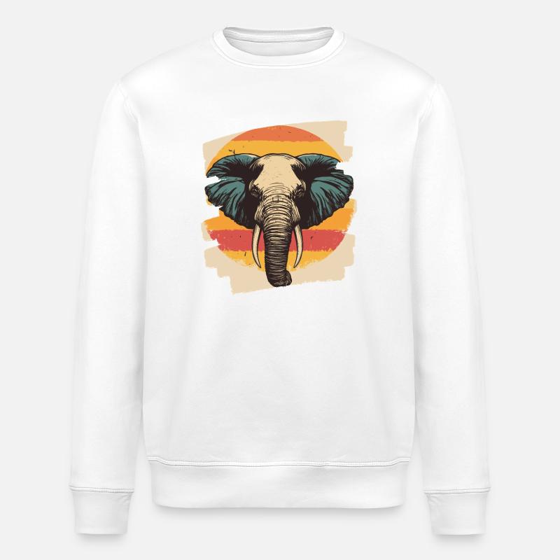 Elefant - Stanley/Stella Unisex Bio-Sweatshirt ROLLER - Weiß