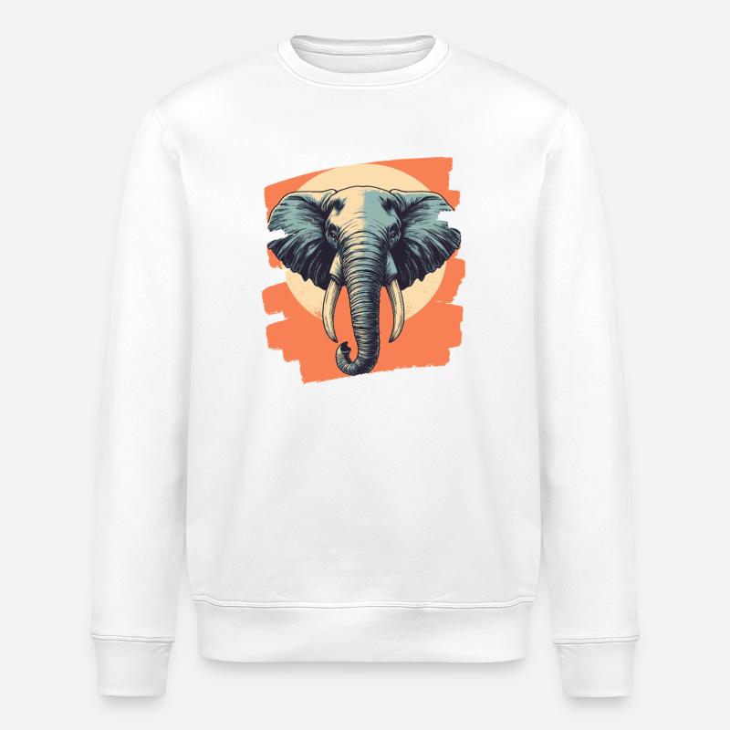 Elefant - Stanley/Stella Unisex Bio-Sweatshirt ROLLER - Weiß