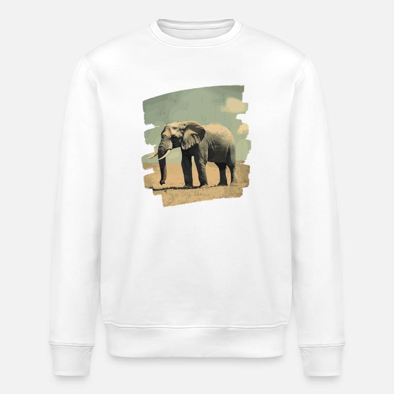 Elefant - Stanley/Stella Unisex Bio-Sweatshirt ROLLER - Weiß