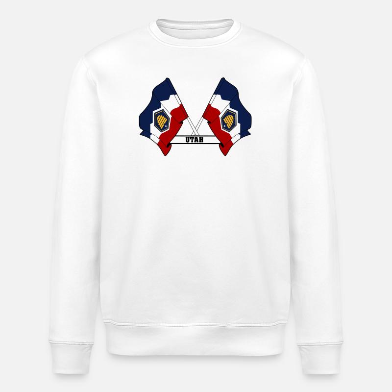 Texte à deux drapeaux UTAH - Sweat bio ROLLER Stanley/Stella Unisexe - blanc