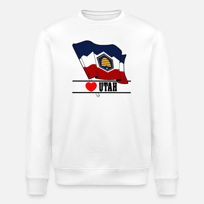 Hinweis Utah Herz UTAH - Stanley/Stella Unisex Bio-Sweatshirt ROLLER - Weiß