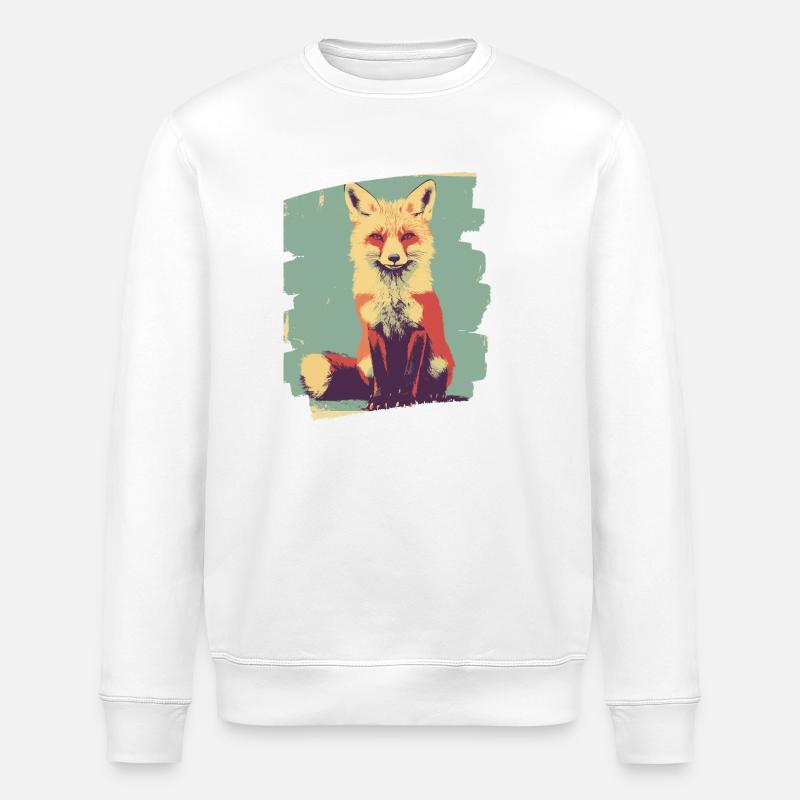 Fuchs Retro - Stanley/Stella Unisex Bio-Sweatshirt ROLLER - Weiß