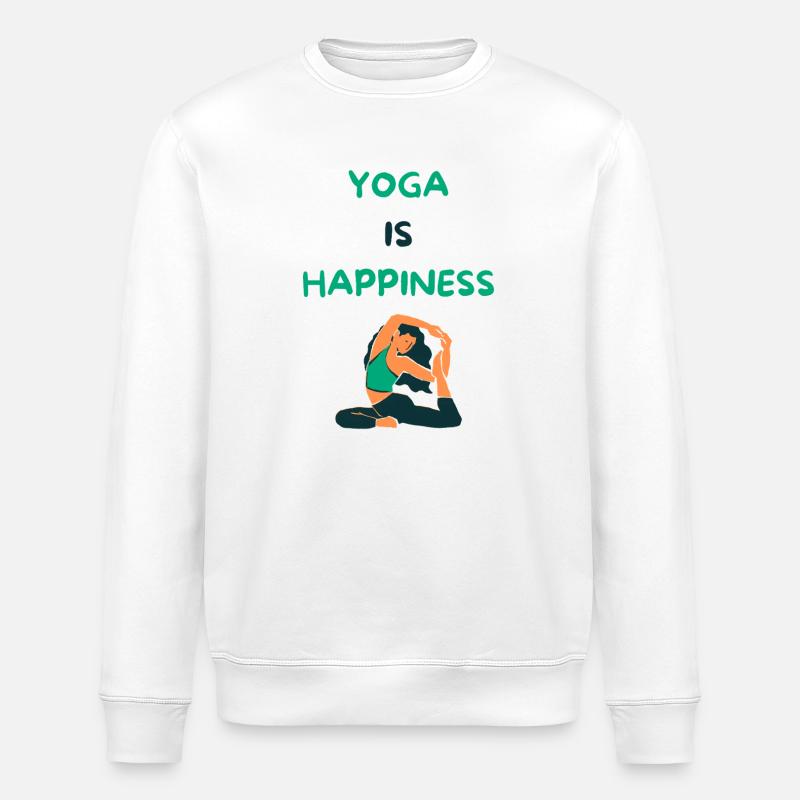 Yoga is happiness - Stanley/Stella Unisex Bio-Sweatshirt ROLLER - Weiß