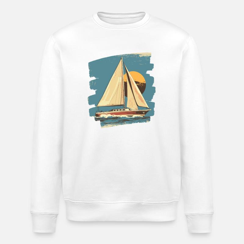 Segelboot - Stanley/Stella Unisex Bio-Sweatshirt ROLLER - Weiß