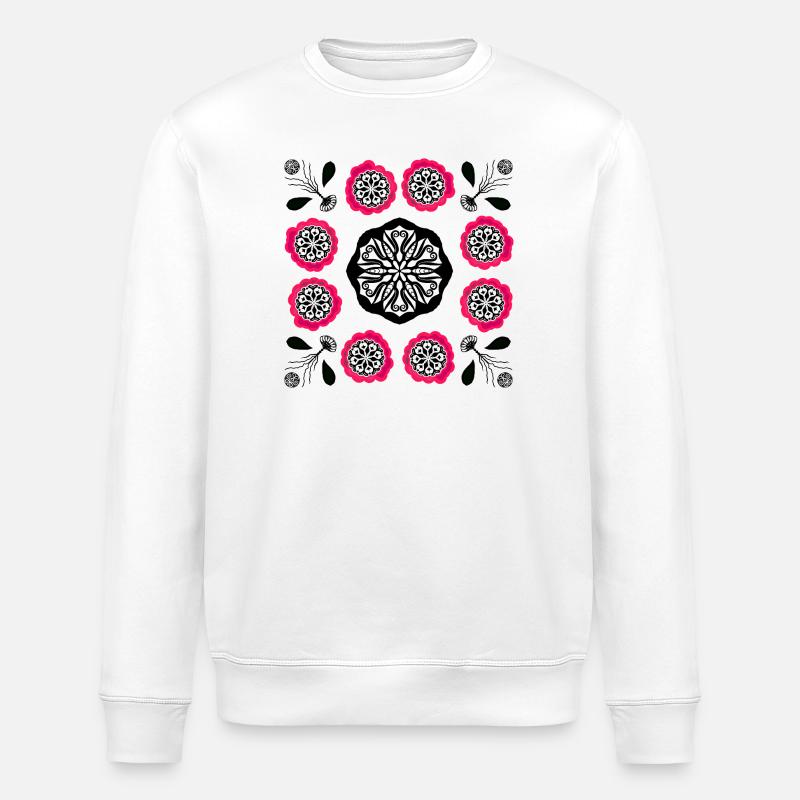 Flowerpower black and pink - Stanley/Stella Unisex Bio-Sweatshirt ROLLER - Weiß
