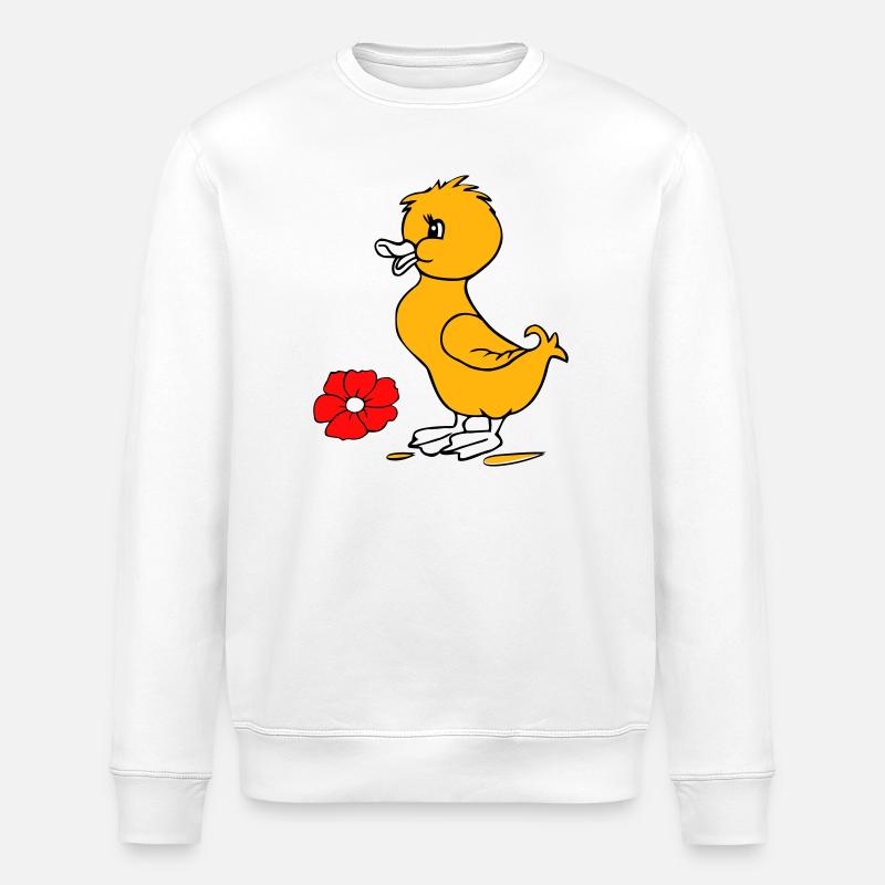 Osterküken Frohe Ostern - Stanley/Stella Unisex Bio-Sweatshirt ROLLER - Weiß